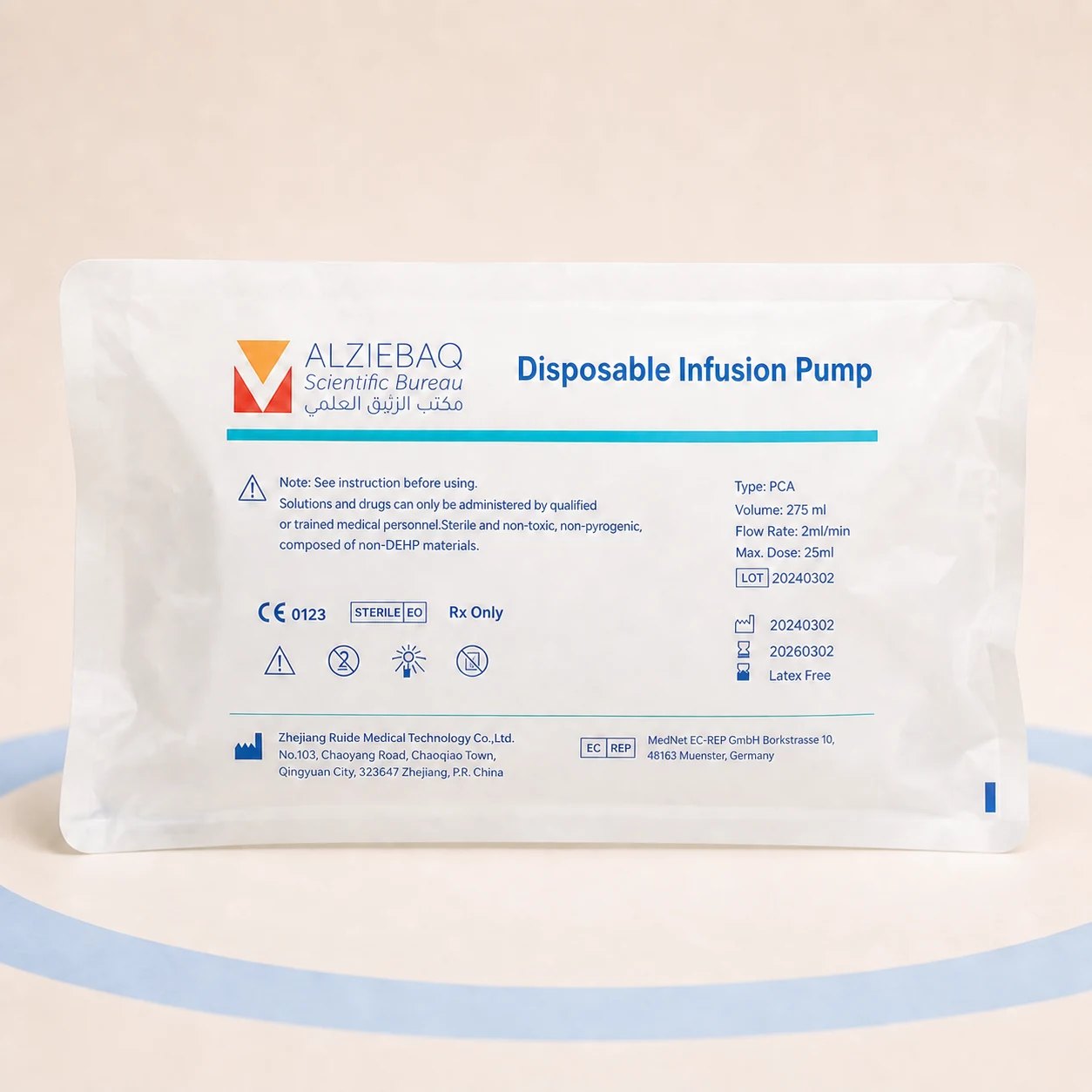 Disposable PCA Infusion Pump - 275 mL - ALZIEBAQ